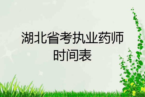 湖北省考执业药师时间表