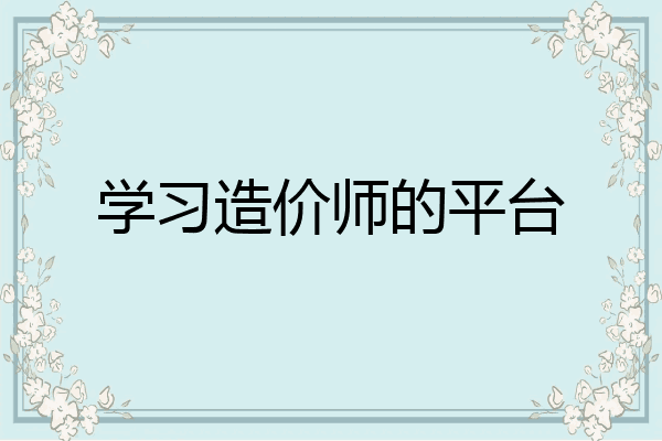 学习造价师的平台