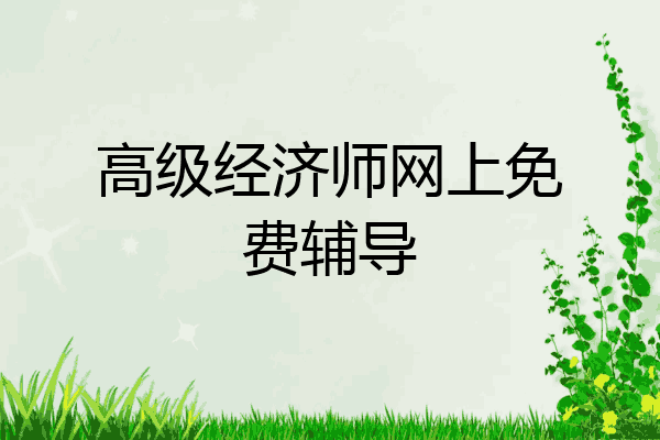 高级经济师网上免费辅导
