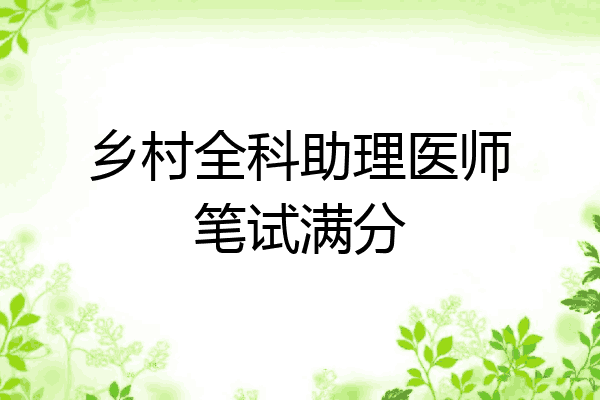 乡村全科助理医师笔试满分