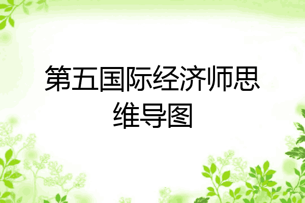 第五国际经济师思维导图