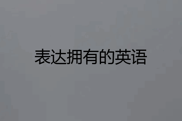 表达拥有的英语