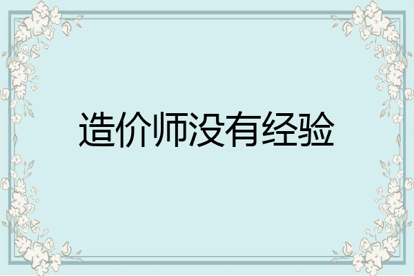 造价师没有经验