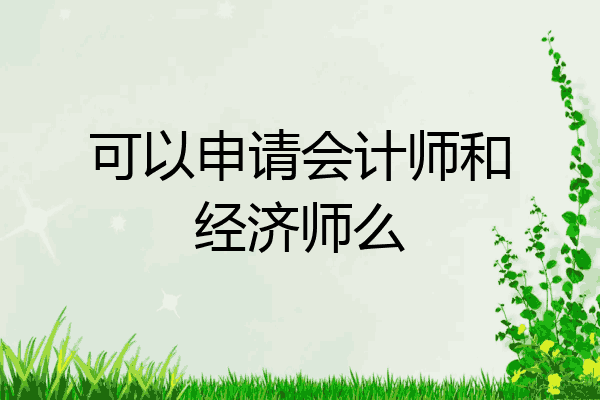 可以申请会计师和经济师么