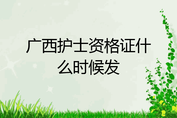 广西护士资格证什么时候发