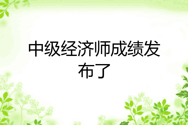 中级经济师成绩发布了