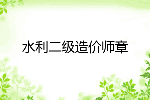水利二级造价师章