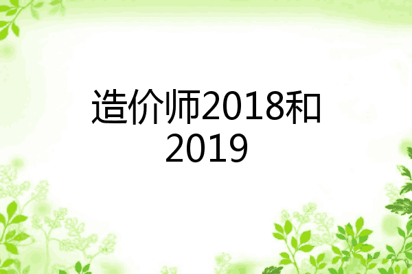 造价师2018和2019