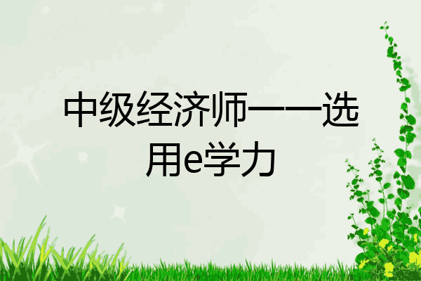 中级经济师一一选用e学力