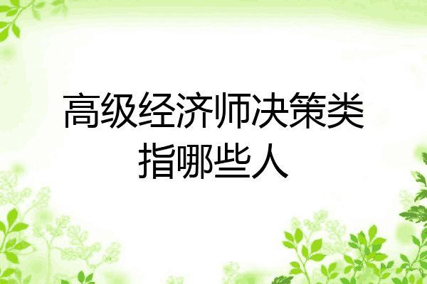 高级经济师决策类指哪些人
