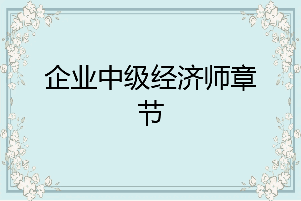 企业中级经济师章节