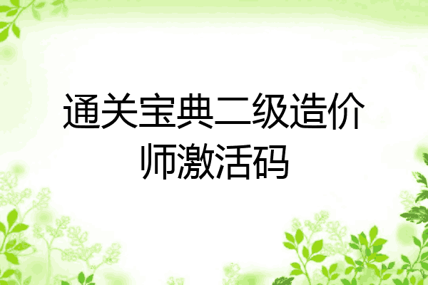 通关宝典二级造价师激活码