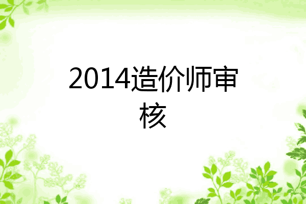 2014造价师审核