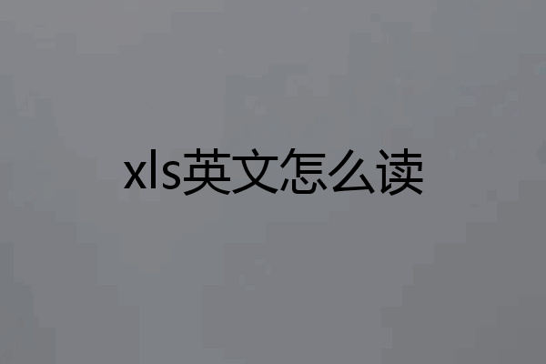 xls英文怎么读