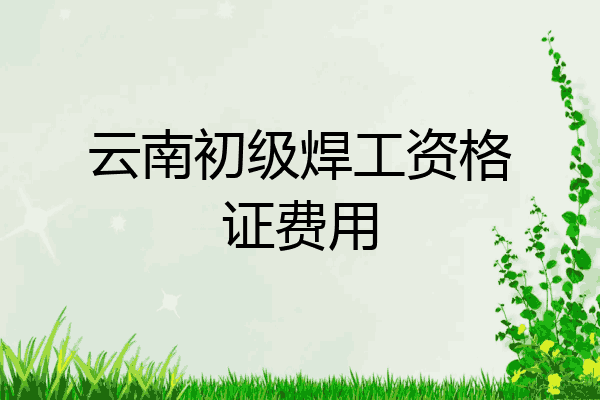 云南初级焊工资格证费用