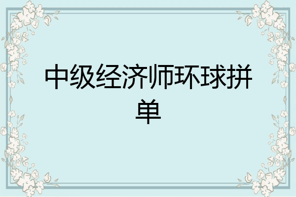 中级经济师环球拼单