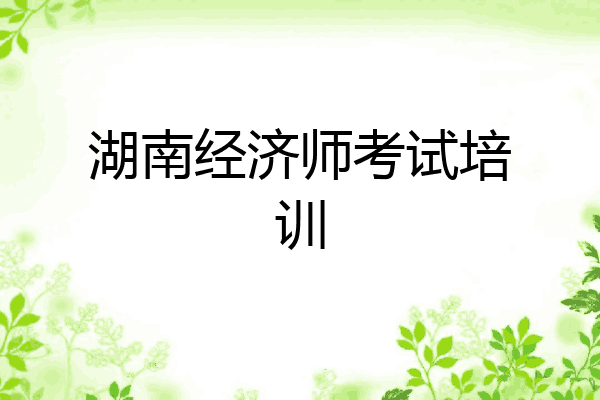 湖南经济师考试培训