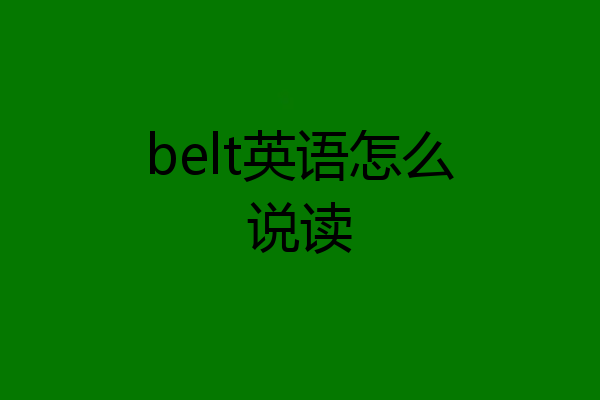 belt英语怎么说读