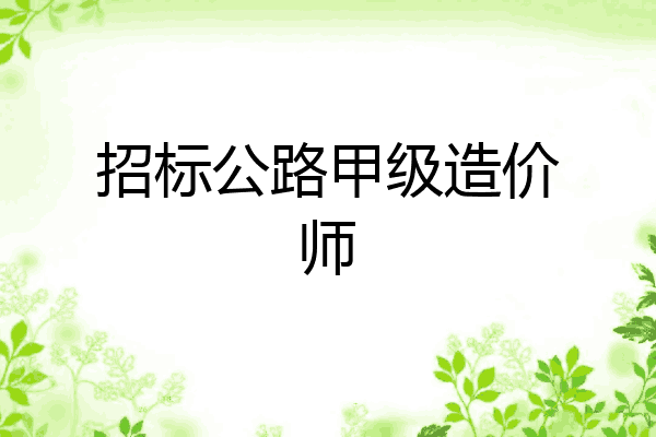 招标公路甲级造价师