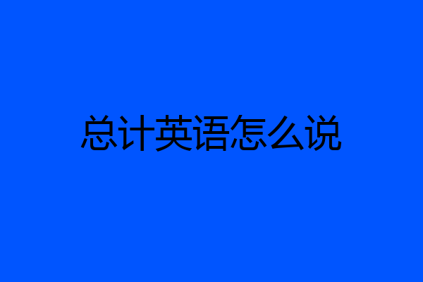 总计英语怎么说