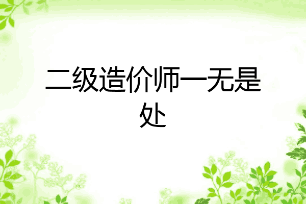 二级造价师一无是处