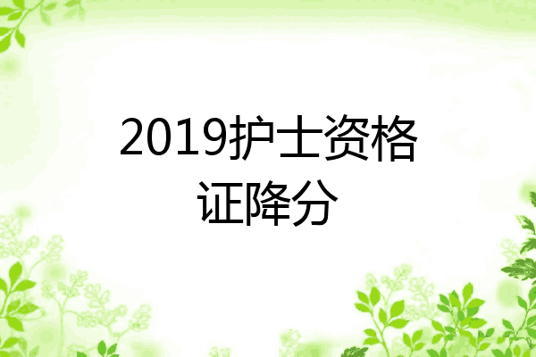 2019护士资格证降分