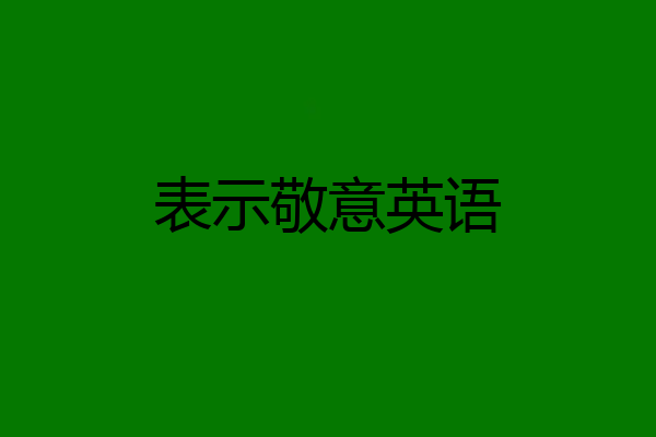 表示敬意英语