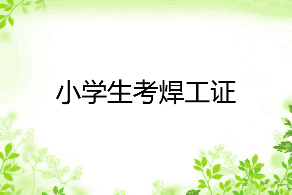 小学生考焊工证