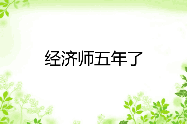 经济师五年了