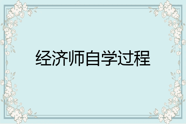 经济师自学过程