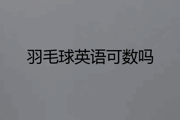 羽毛球英语可数吗