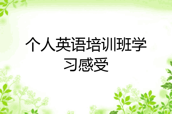 个人英语培训班学习感受