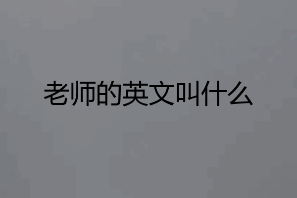 老师的英文叫什么