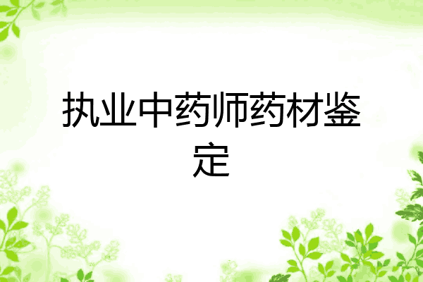 执业中药师药材鉴定