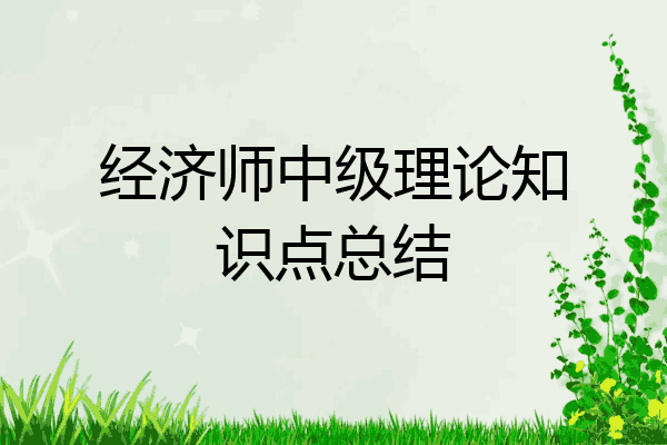 经济师中级理论知识点总结