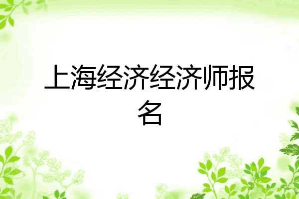 上海经济经济师报名