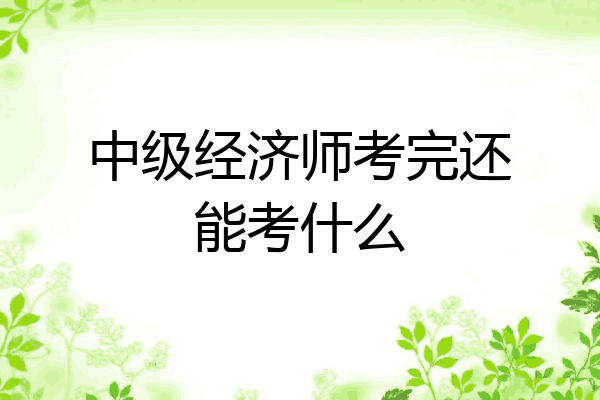 中级经济师考完还能考什么