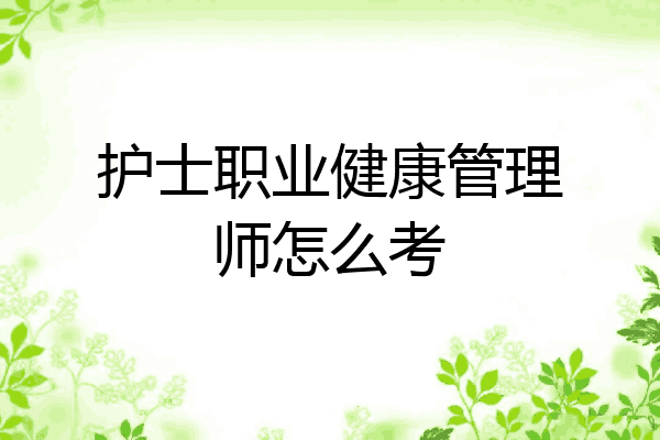 护士职业健康管理师怎么考