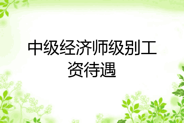 中级经济师级别工资待遇