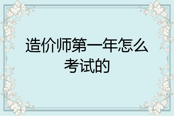 造价师第一年怎么考试的