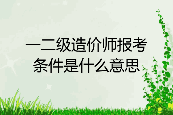 一二级造价师报考条件是什么意思