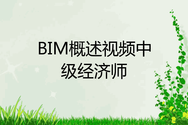 BIM概述视频中级经济师