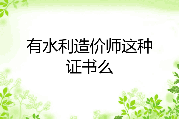 有水利造价师这种证书么