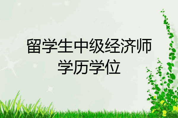 留学生中级经济师学历学位