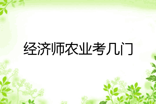 经济师农业考几门