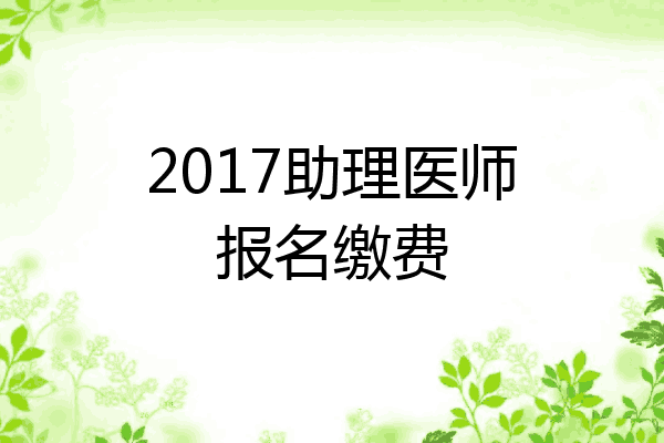 2017助理医师报名缴费