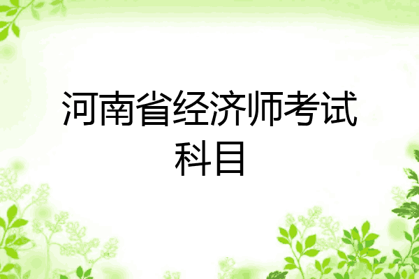 河南省经济师考试科目