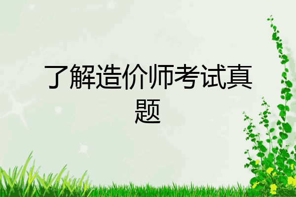 了解造价师考试真题