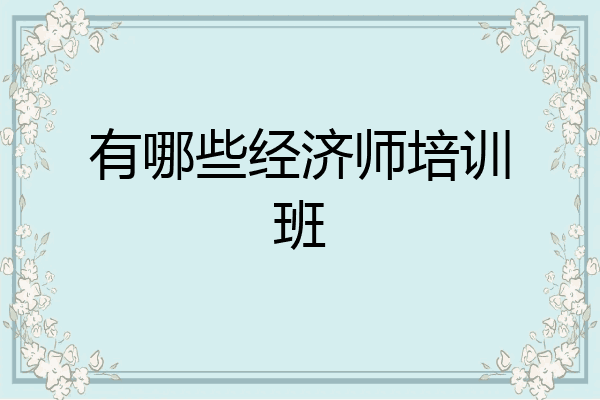 有哪些经济师培训班