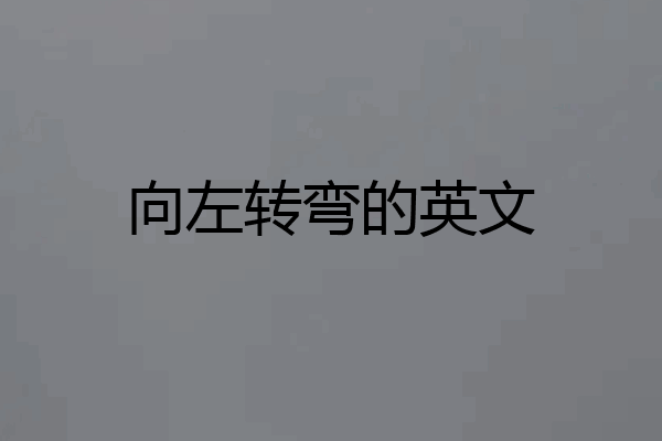 向左转弯的英文